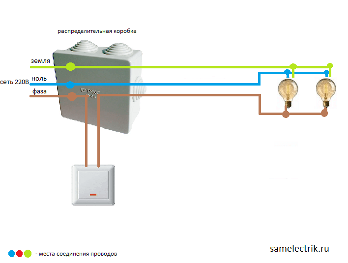 Comment connecter une ampoule via un interrupteur: schémas et règles de connexion