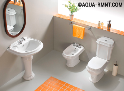 Aperçu comparatif du couvercle du bidet, de la tête du bidet et de la fixation du bidet et de leur connexion