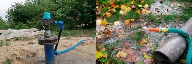 Rinçage et pompage du puits après forage