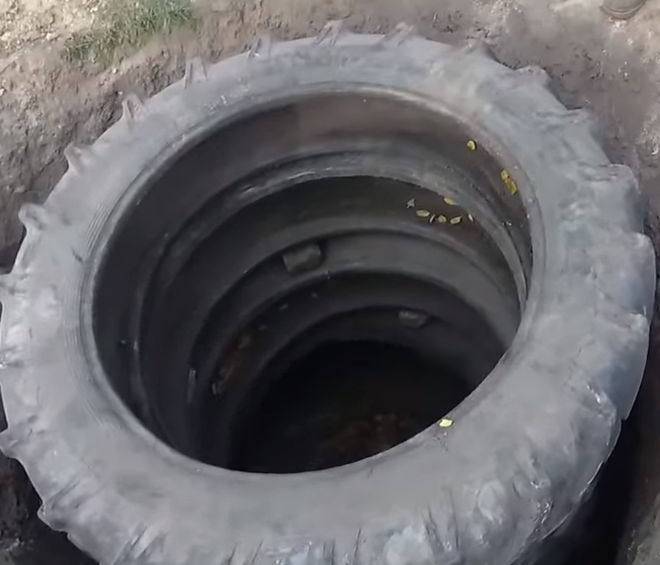 Cesspool avec vos propres mains à partir de pneus: comment faire