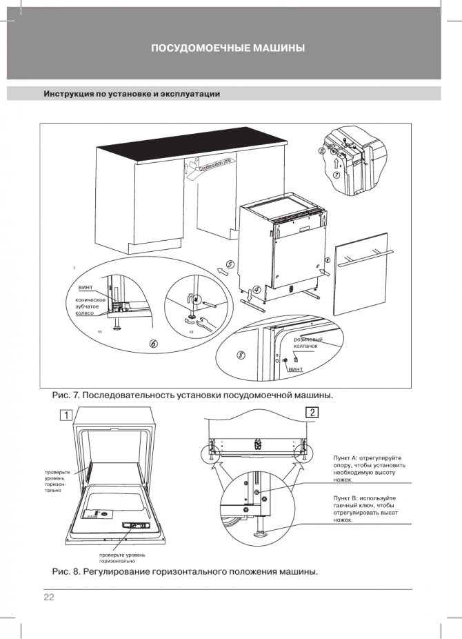 Installation d'un lave-vaisselle encastrable : instructions détaillées, options d'encastrement et leurs caractéristiques