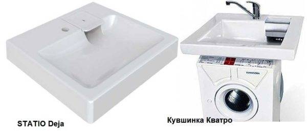 Évier au-dessus de la machine à laver: caractéristiques de conception + nuances d'installation