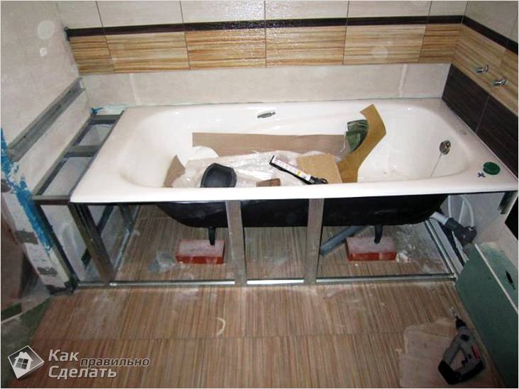 Installer un écran sous une baignoire: comment installer un écran de vos propres mains sous un modèle en acrylique, instructions d'installation