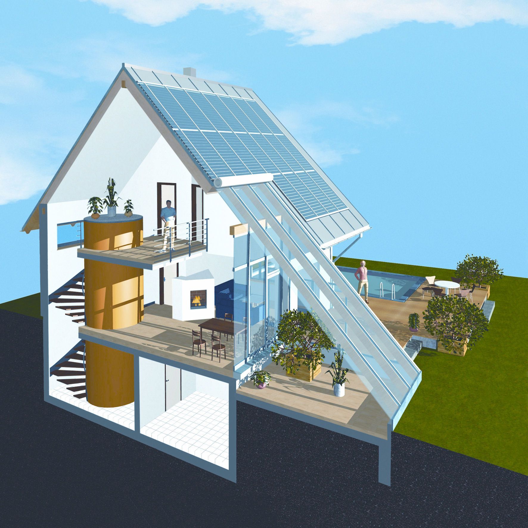 Maison passive économe en énergie - projets de construction et technologies | | économie d'énergie