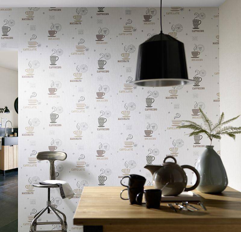 Papier peint pour une petite cuisine moderne : agrandir l'espace et capter la lumière