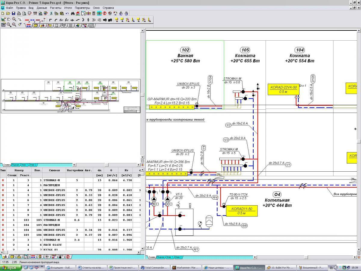 Calcul hydraulique du système de chauffage d'une maison privée - procédure de calcul + aperçu des programmes utiles