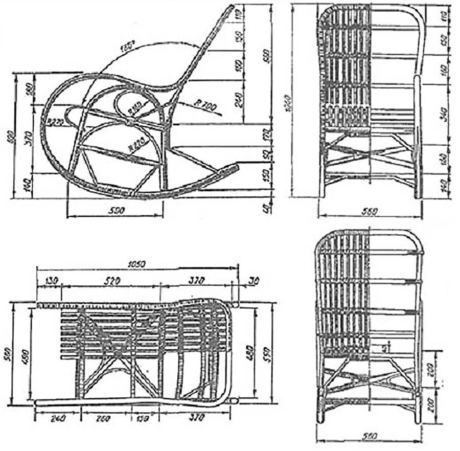 Chaise à bascule en bois à faire soi-même: un dessin avec des dimensions et une photo, une description détaillée du choix du matériau, des instructions sur la fabrication d'un produit en bois