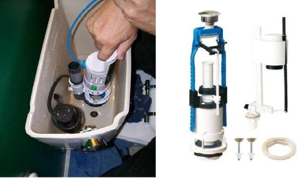 Robinetterie de réservoir de toilette: comment fonctionne et fonctionne un dispositif de vidange