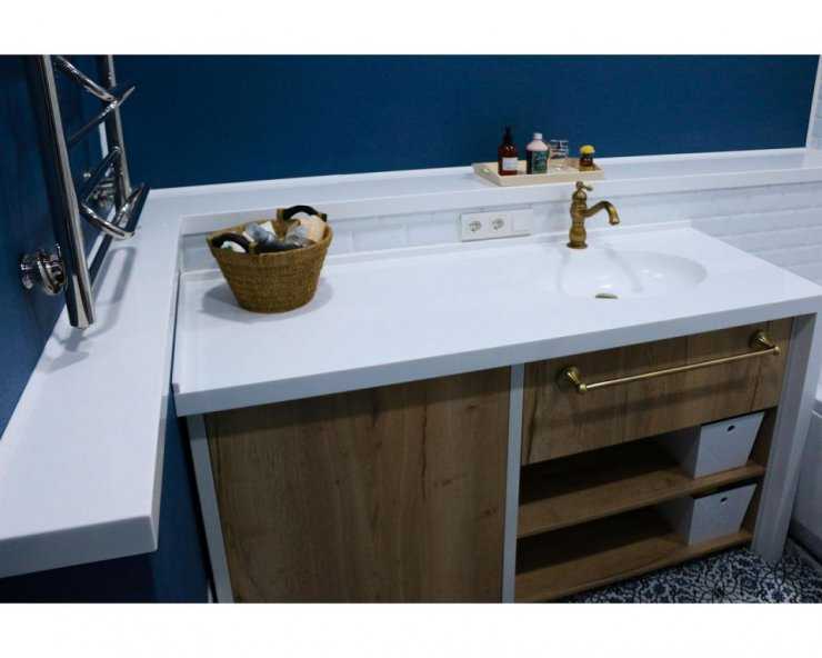 Comptoir de salle de bain sous l'évier: types, comment choisir et installer correctement