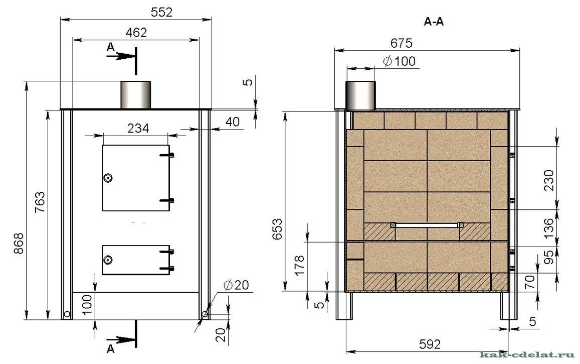 "poêle à ventre" dans le garage (60 photos): comment fabriquer soi-même un poêle à bois, comment installer correctement une cheminée