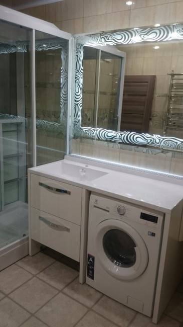 Évier au-dessus de la machine à laver: caractéristiques de conception + nuances d'installation