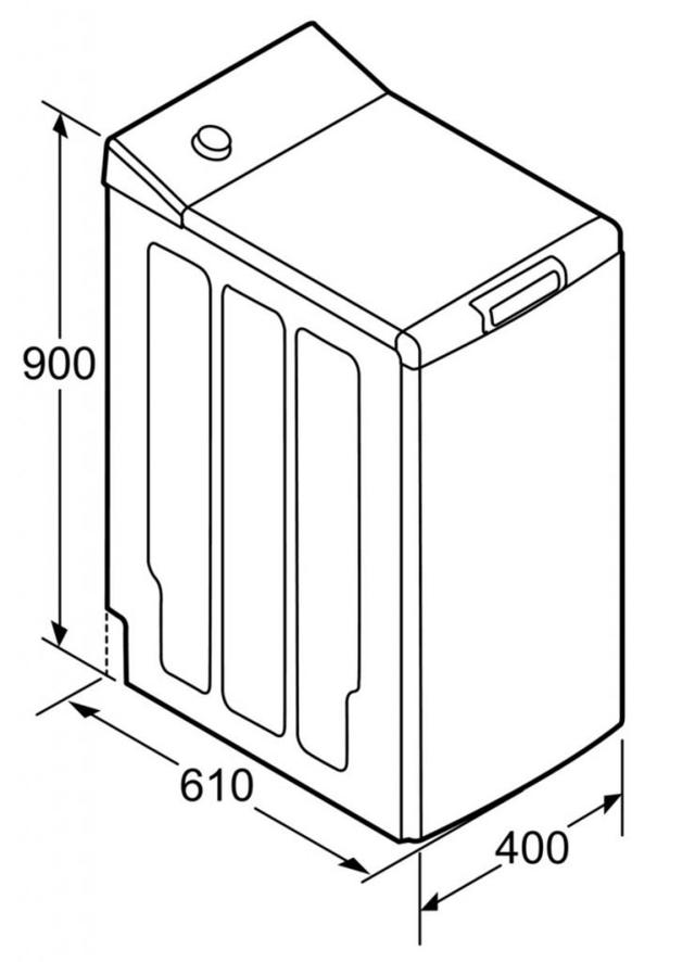 Dimensions des machines à laver à chargement par le haut : dimensions minimales - largeur, hauteur et profondeur des machines à chargement par le haut