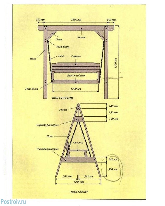 Comment faire une balançoire avec vos propres mains en métal: dessins, photos et instructions de