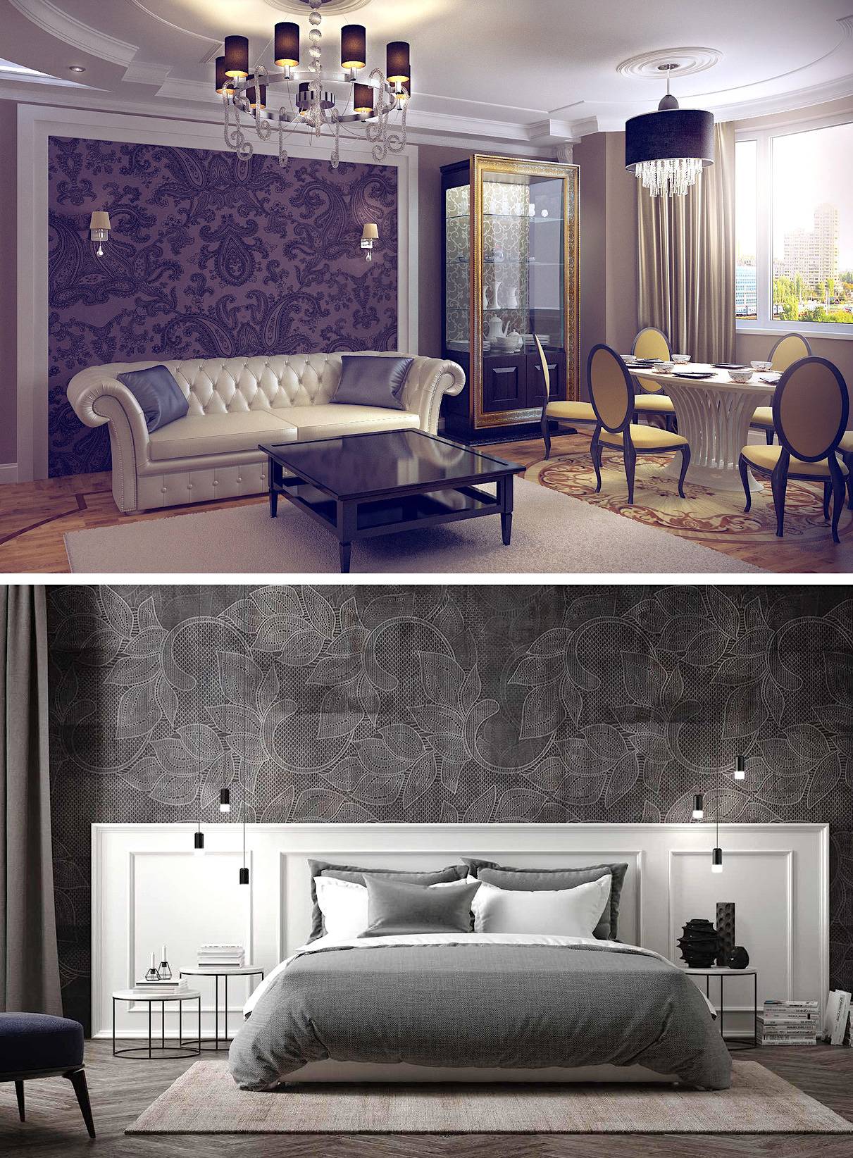 Tendances papier peint salon 2020