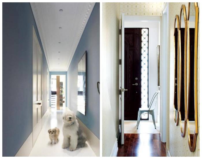 Couloirs pour couloirs étroits, trucs et astuces - exemples de photos