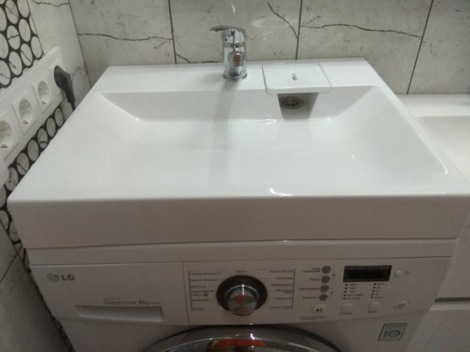 Le processus d'installation d'un évier sur une machine à laver par étapes