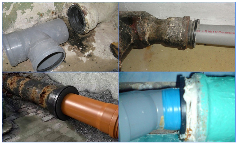 Raccordement des tuyaux d'égout. options de connexion.