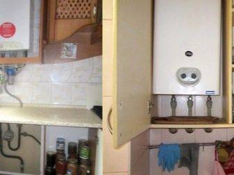 Comment cacher une chaudière à gaz dans la cuisine: les meilleures options de conception et astuces de déguisement