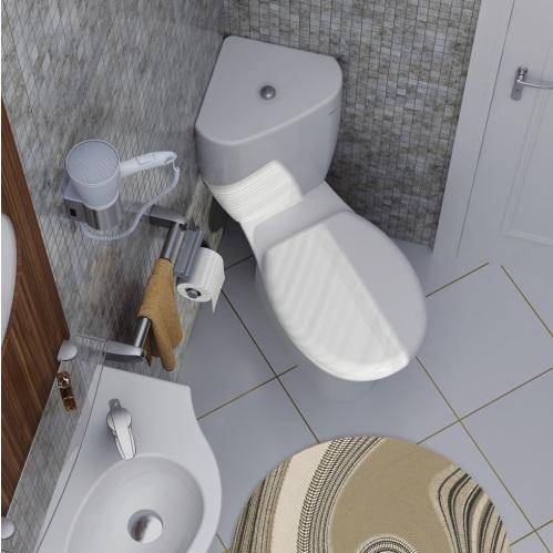 Cuvette de toilette d'angle avec réservoir: types, installation d'une installation d'angle, dimensions (+ photo)