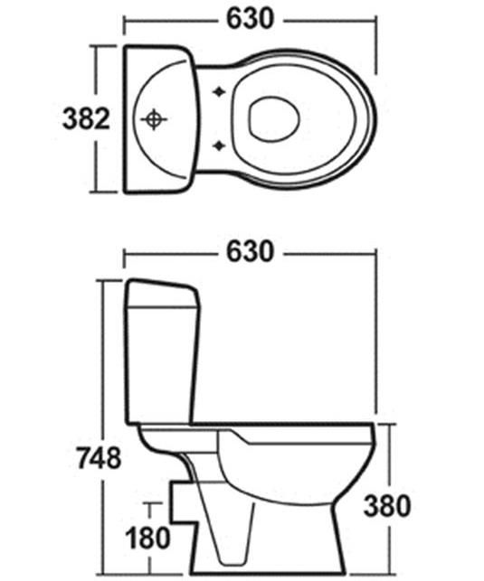 Dimensions de la cuvette des toilettes : avec un réservoir en plan, standard et suspendu, angle large, largeur et dimensions compactes tailles de la cuvette des toilettes standard et optimales : 5 paramètres - aménagement intérieur et rénovation d'appartement à faire soi-même