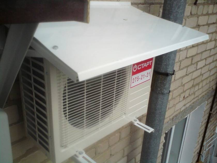 Visière pour le climatiseur: caractéristiques de la fabrication et de l'installation d'un auvent de protection de vos propres mains