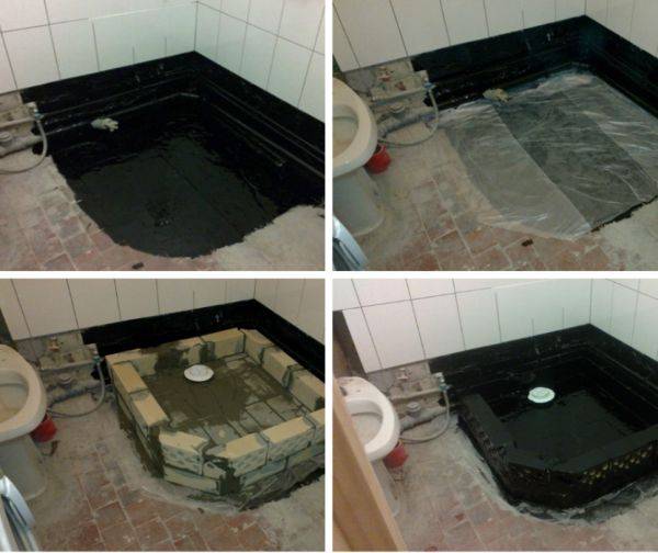 Receveur de douche à faire soi-même: comment fabriquer des briques, des carreaux et d'autres options