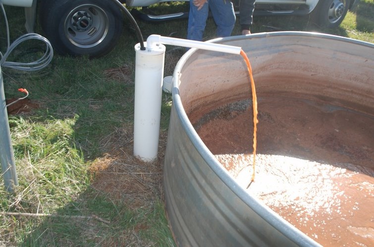 Puits de pompage après forage