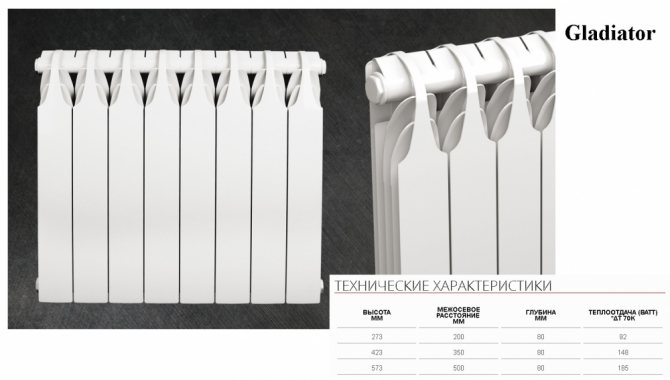 Vue d'ensemble des radiateurs de chauffage "Sira"