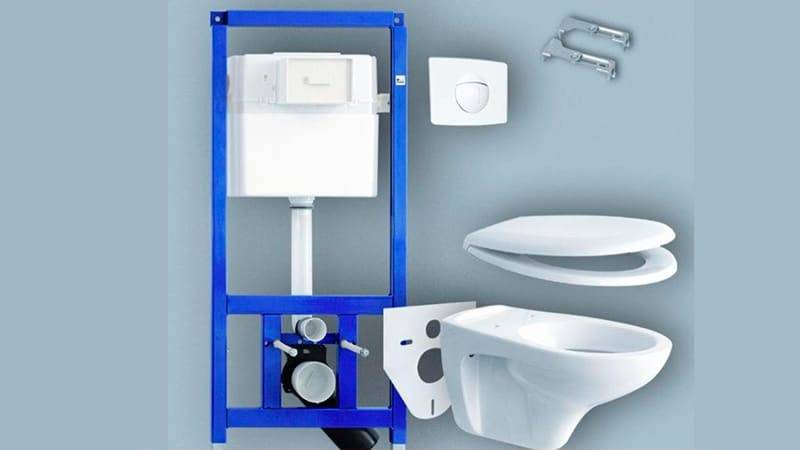 Dimensions d'installation sous les toilettes: normes pour les structures en blocs et en cadres