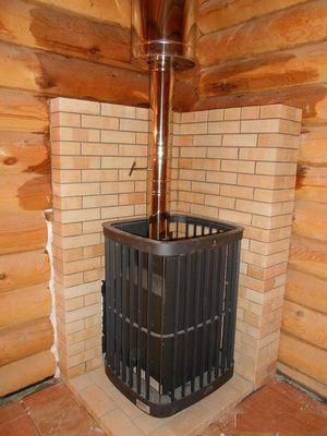 Construction d'une cheminée dans un bain de métal ou de brique