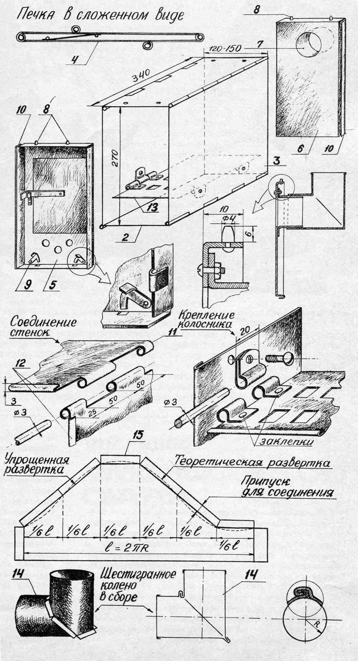 Échangeur de chaleur pour une tente de pêche d'hiver - types de fabrication