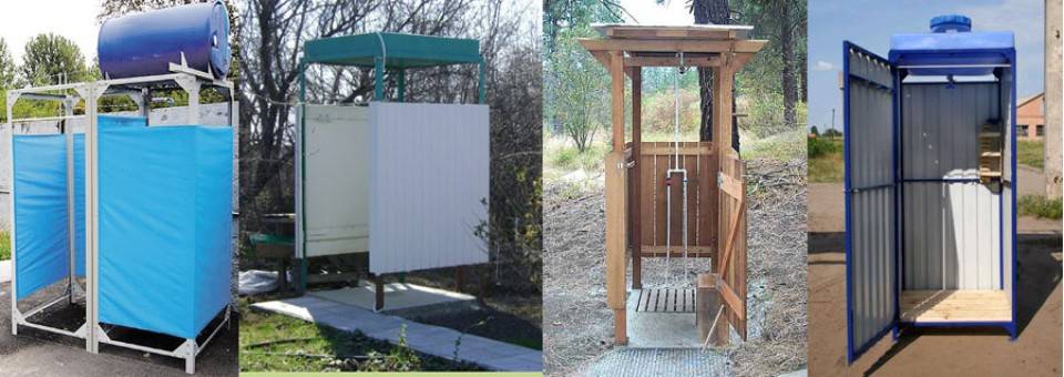 Douche à la campagne: types, caractéristiques, méthodes de bricolage