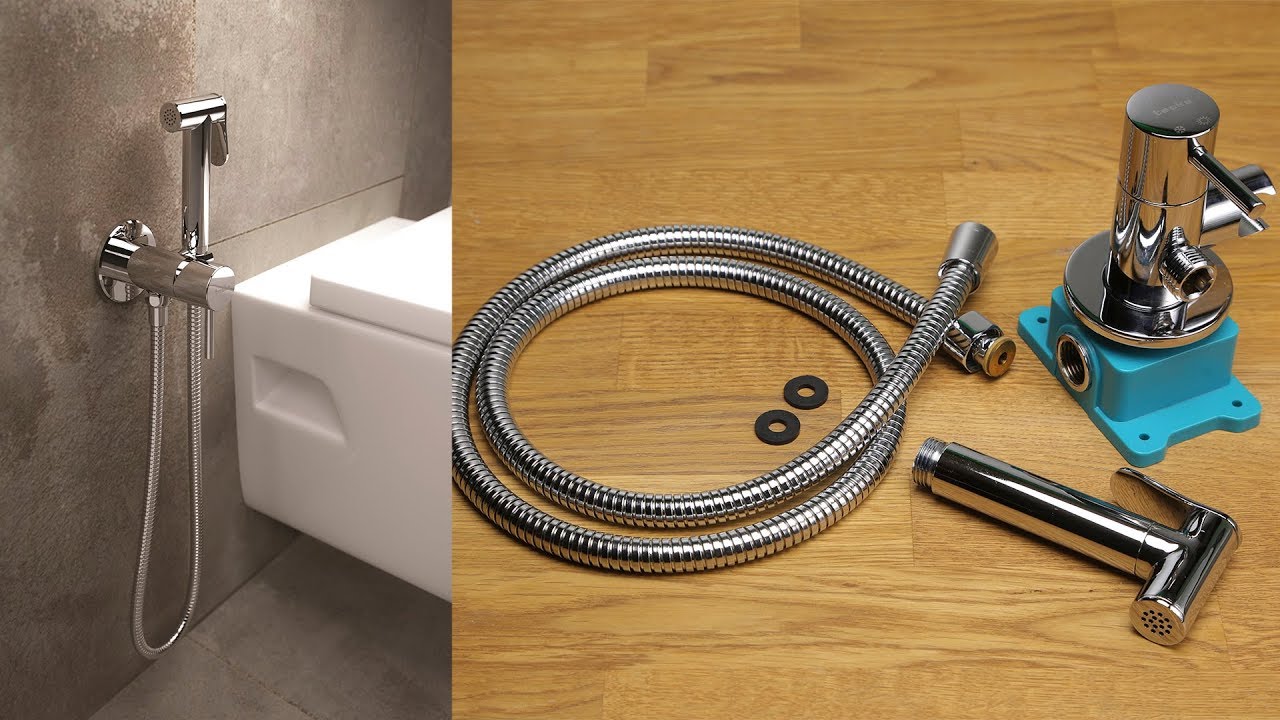 Robinet à encastrer pour douche hygiénique : version murale, kit à encastrer - solution clé en main