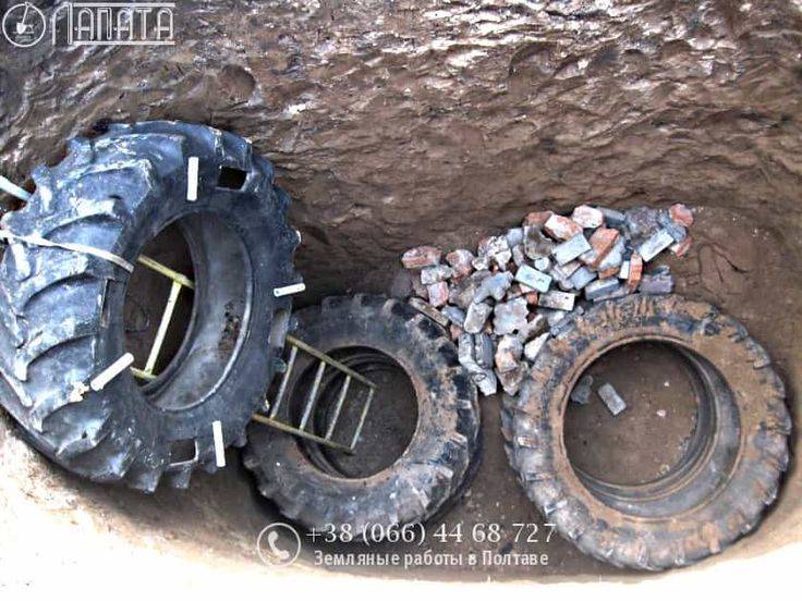 Comment un puisard est fait de pneus - une description de la conception et de la technologie de son appareil avec des photos et des vidéos