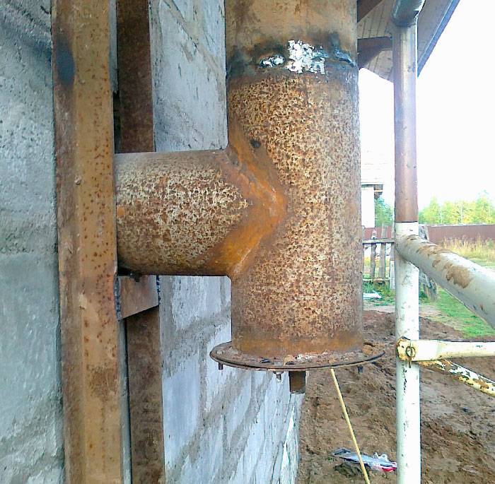 Dispositif de cheminée pour cheminée : dispositions générales + installation à l'exemple d'une version acier