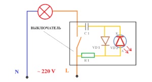 Schéma de câblage de l'interrupteur lumineux