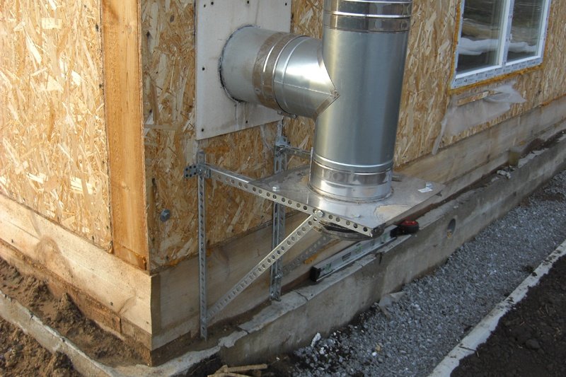 Installation d'une cheminée à partir de tuyaux sandwich à travers le mur: instructions étape par étape