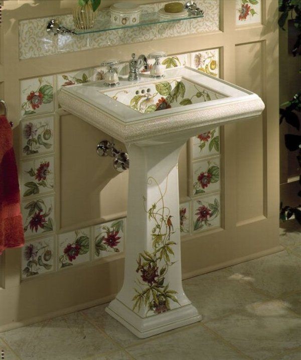 Installation d'un lavabo dans une salle de bain en utilisant une conception en porte-à-faux comme exemple