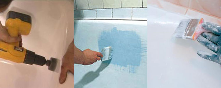 Peinture de bain à faire soi-même à l'aide d'émail époxy et d'acrylique liquide