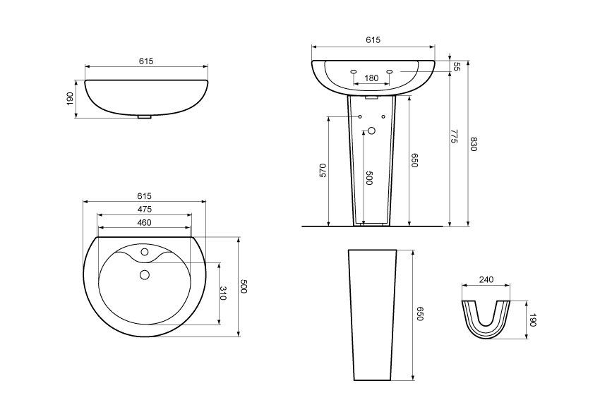 Montage d'un évier avec un piédestal