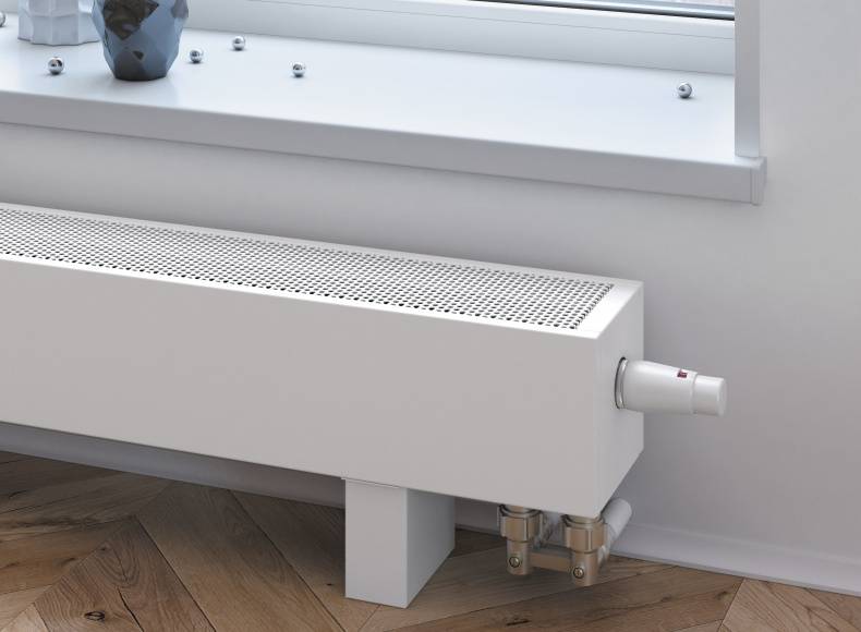 Convecteurs de plancher chauffant à eau, muraux et avec ventilateur