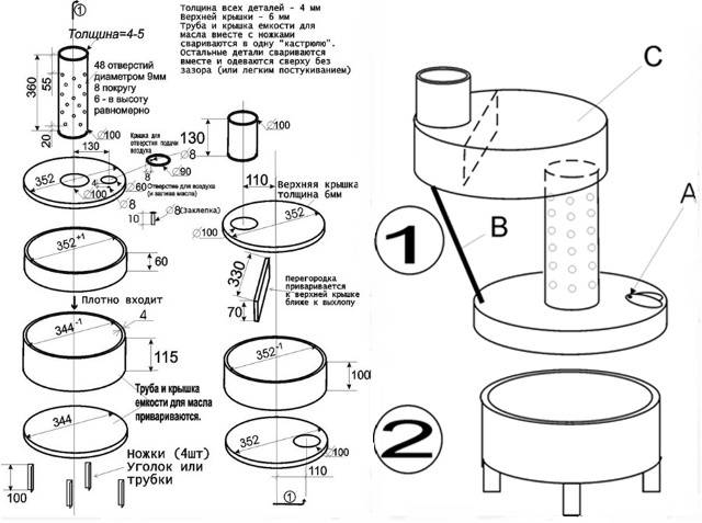 Poêle à pyrolyse à faire soi-même à partir d'une bouteille de gaz: instructions étape par étape