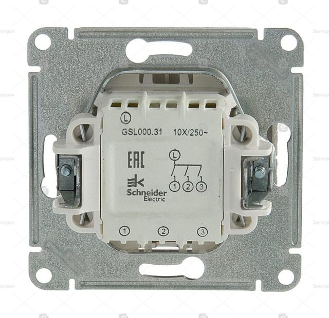 Schéma et caractéristiques de connexion d'un commutateur d'intercommunication à trois gangs