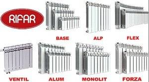 Vue d'ensemble des batteries de chauffage Rifar