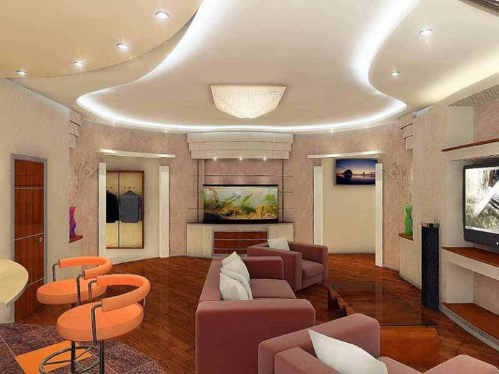 Ampoules pour plafonds tendus: règles de choix et de connexion + dispositions des lampes au plafond