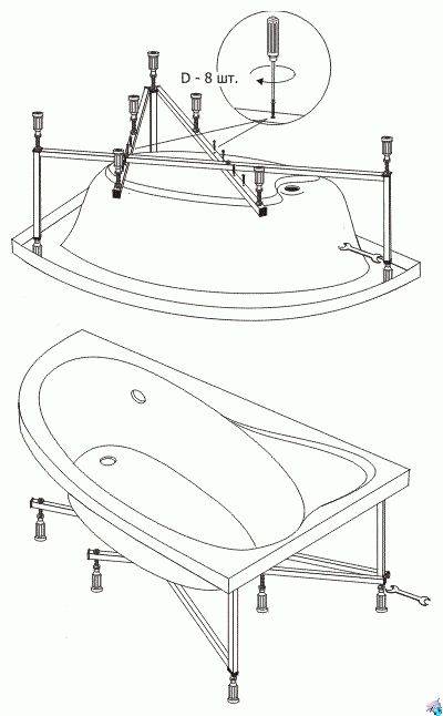 Installation de baignoire à faire soi-même - 90 photos de l'installation correcte des baignoires en plastique et en métal