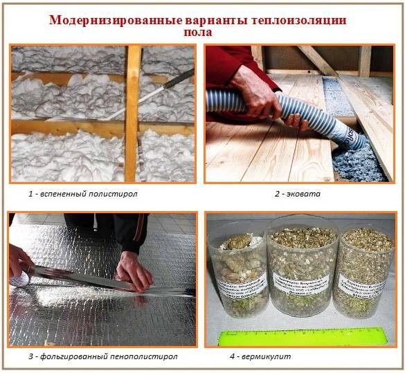 Isolation du sol le long des rondins: matériaux d'isolation thermique + schémas d'isolation