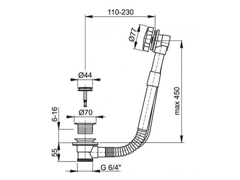 Bonde de débordement de baignoire: action, schéma d'installation et règles d'installation