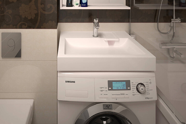 Les nuances de l'installation d'un évier sur une machine à laver: un exemple de travail étape par étape