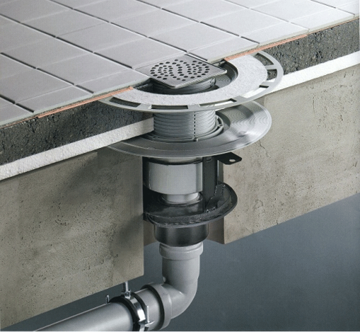 Comment équiper un siphon de sol dans la salle de bain : on équipe une douche sans palette